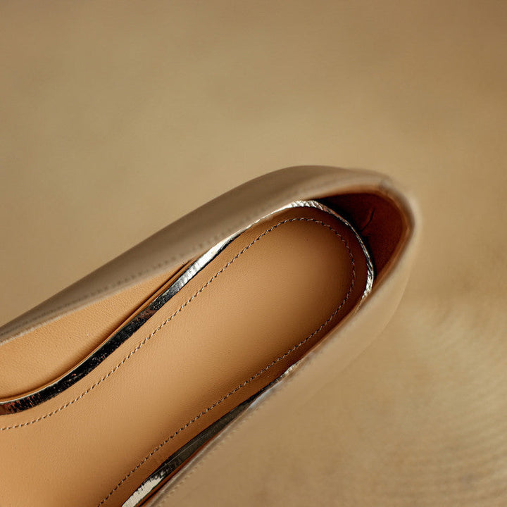 Vanessa | Leopard-Toe Leather Sculpted Heels