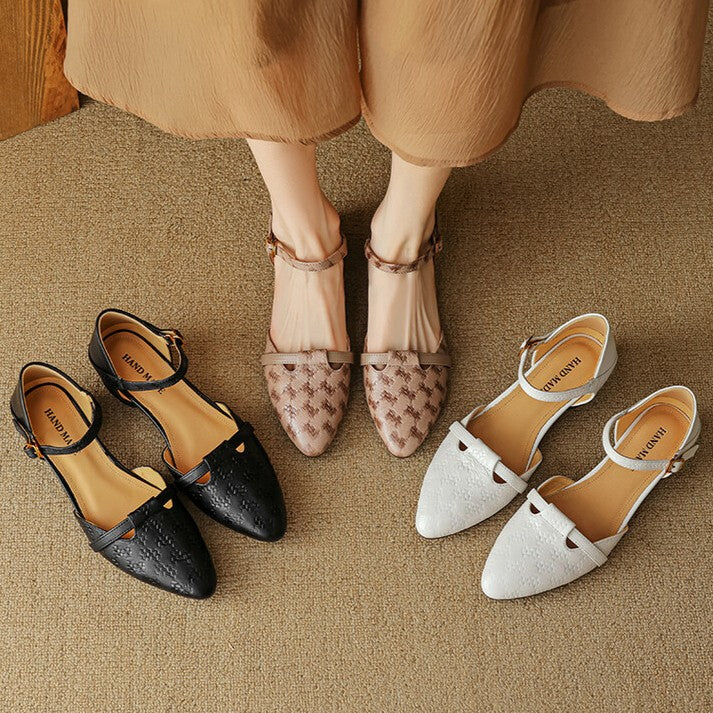 Cynthia | Woven Leather Mary-Janes