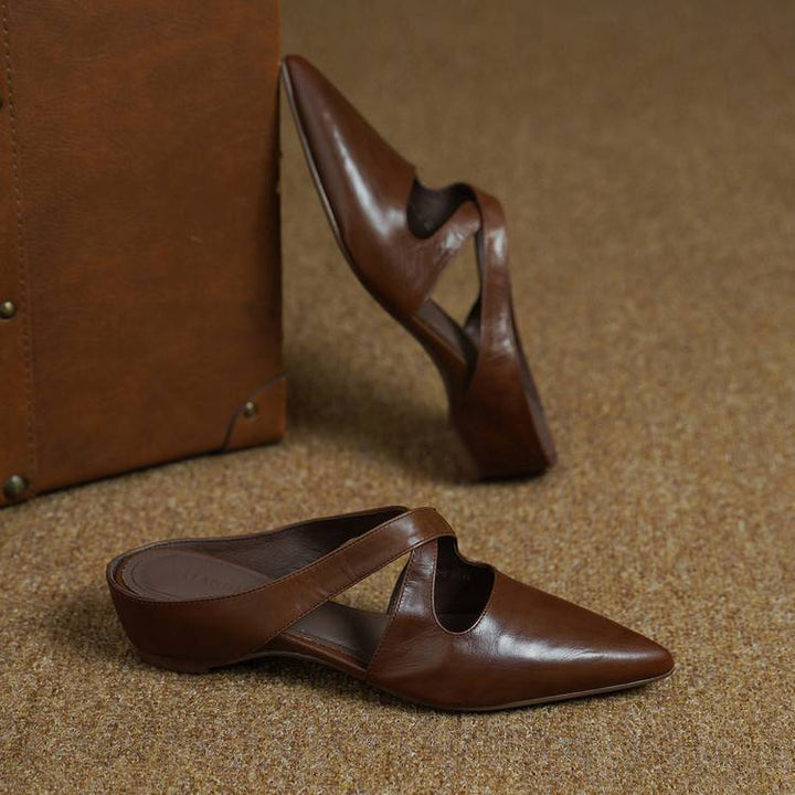 Harriet | Cross-Strap Leather Mules