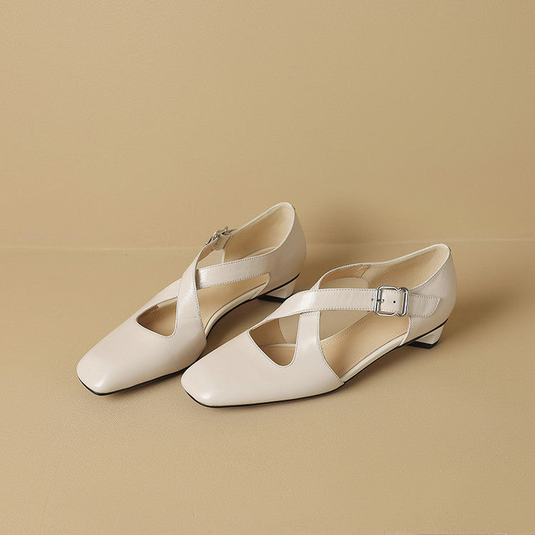 Ramona heels, front view in Soft Oat