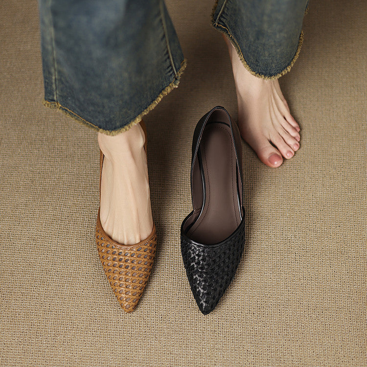 Rosanne | Woven Leather Pointed Heels