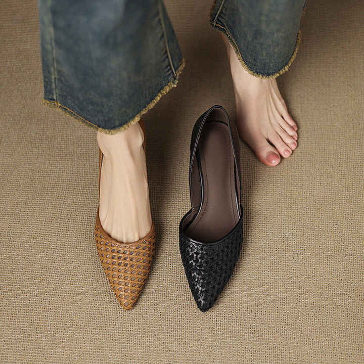 Rosanne | Woven Leather Pointed Heels