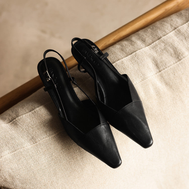 Delphine | Leather Slingback Pumps