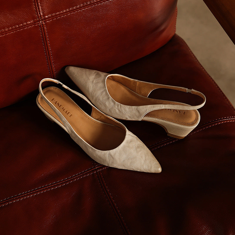 Diana | Sculpted Leather Slingback Heels