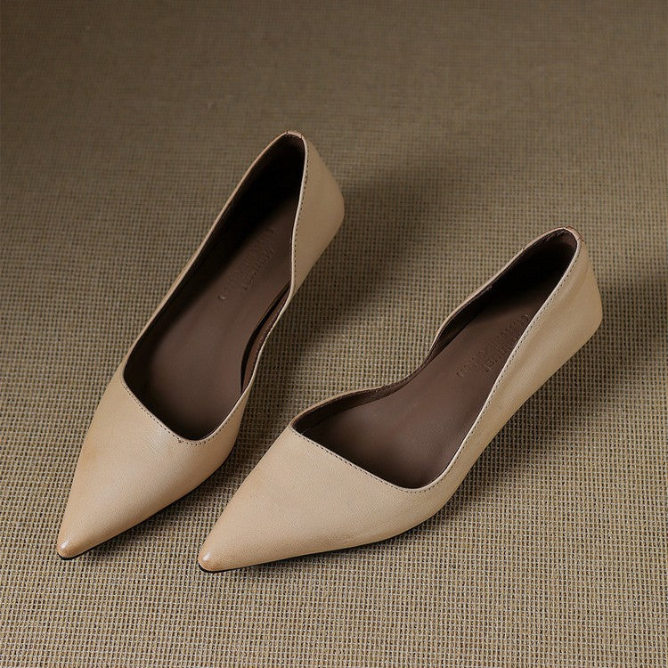 Rosalind | Leather Kitten Heel Pumps