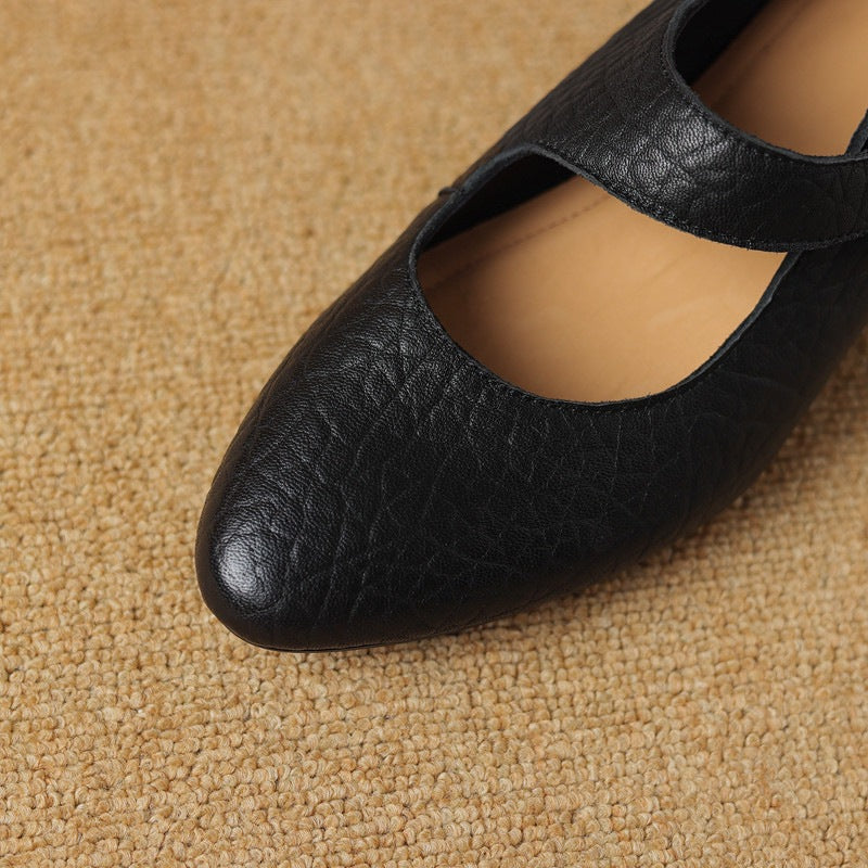 Suzanne | Leather Mary-Jane Wedge Heels