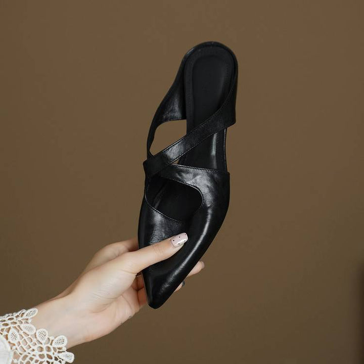 Harriet | Cross-Strap Leather Mules
