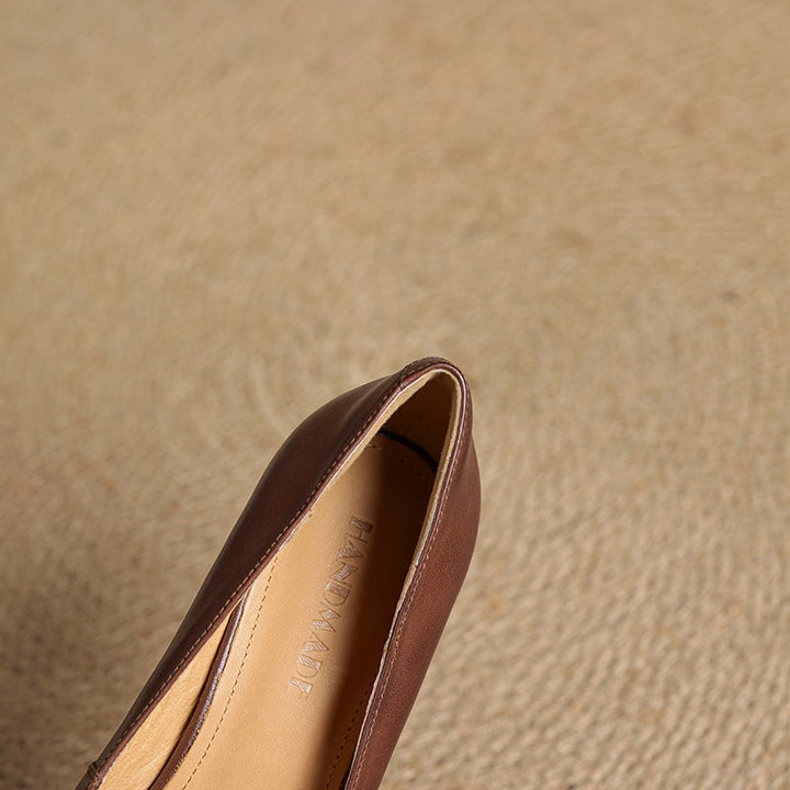 Lorena | Square-Toe Leather Pumps