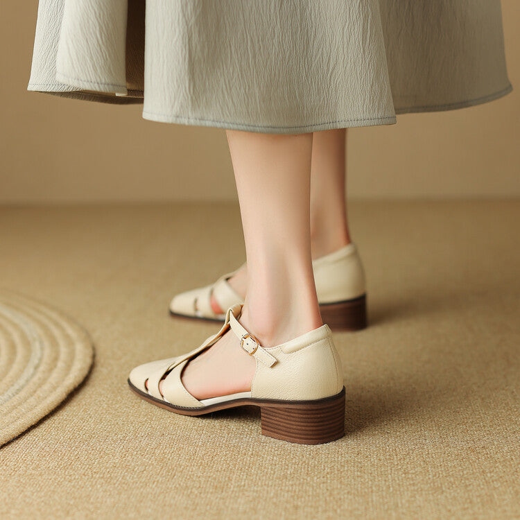 Geraldine cutwork leather T-bar heels, all three colors