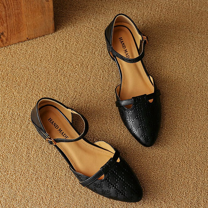 Cynthia | Woven Leather Mary-Janes