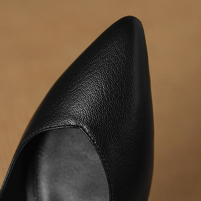 Yvonne | Pointed Leather Kitten-Heel Pumps