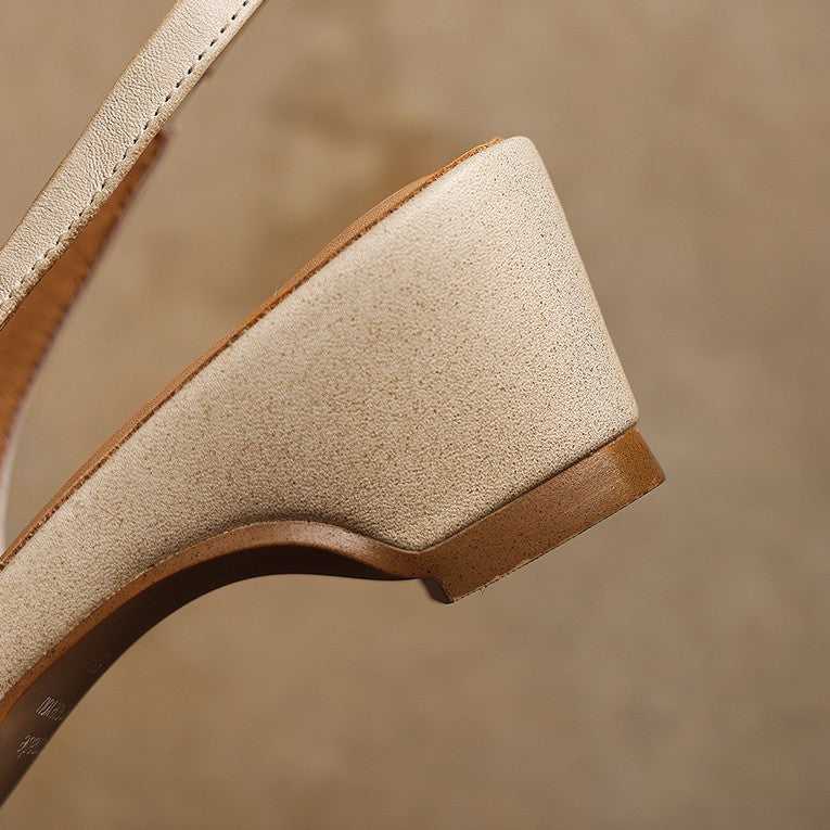 Diana | Sculpted Leather Slingback Heels