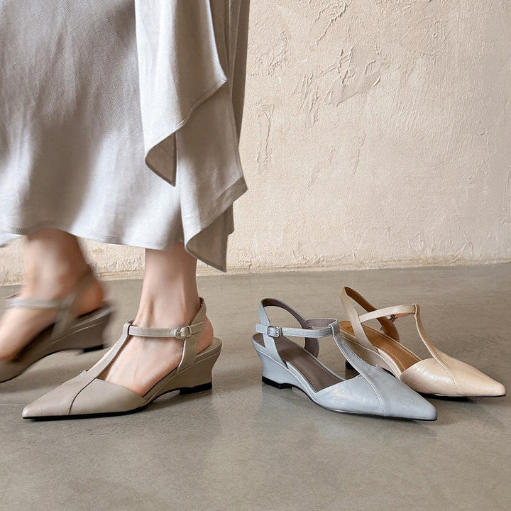 Phoebe wedge heels, cushioned leather insole detail