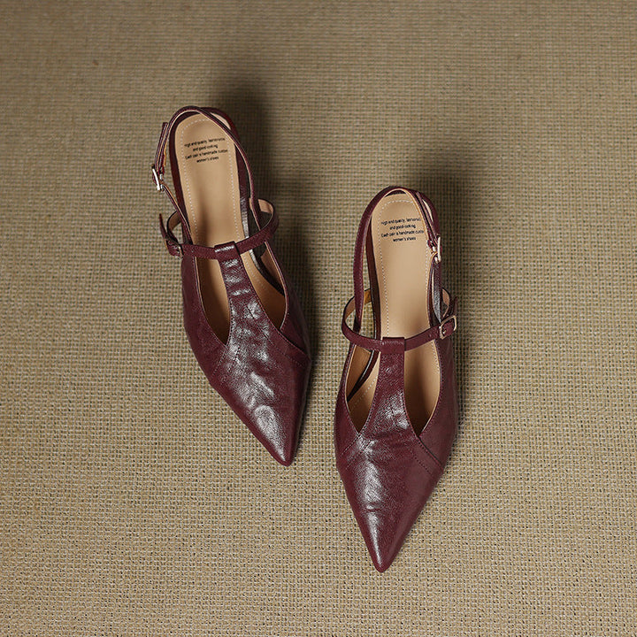 Soft Ivory Estelle heels photographed from above