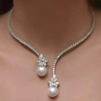 Elegant and Bright Necklace with Sterling Silver Pearls
