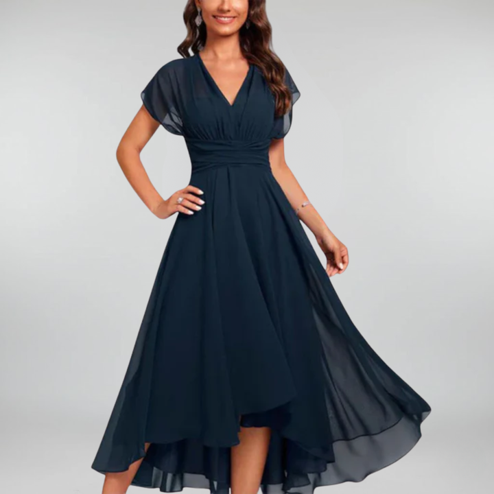 Elara™ – V-Neck Evening Gown