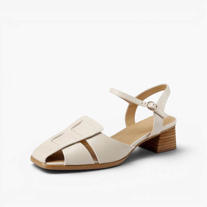 Audrey heels worn with tailored trousers