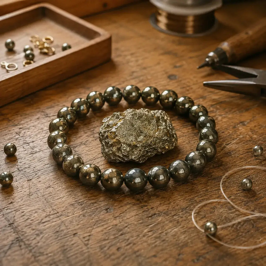 Pyrite healing bracelet gift-ready for a loved one