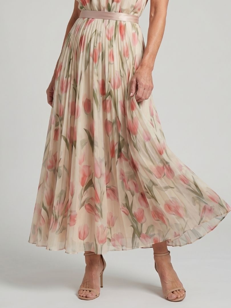 Harper™ - Floral Midi Halter Neck Dress