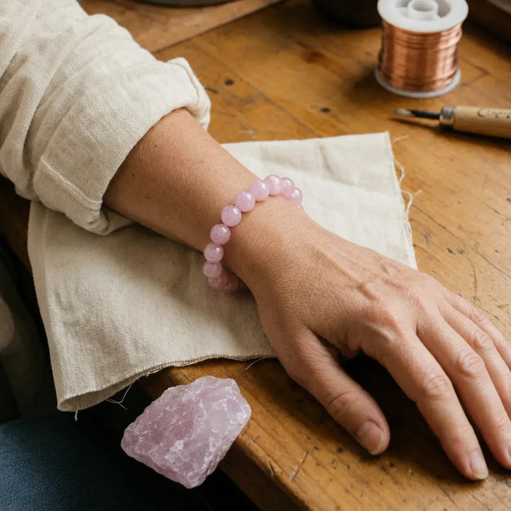 Rose quartz healing bracelet gift-ready for a loved one