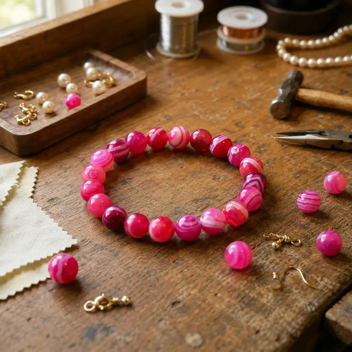 Rose agate healing bracelet gift-ready for a loved one