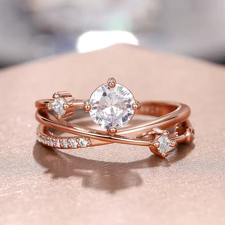 Starry Sky Ring with White Gold and Zirconia