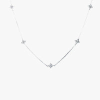 Zirconia Necklace with Encased Floral Design