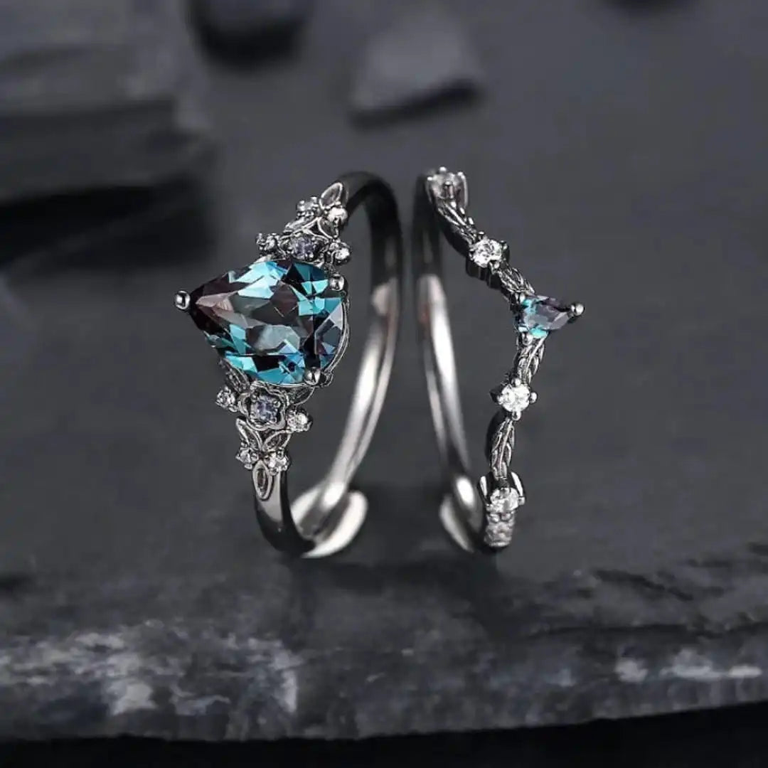 Mareverde™ - Black Sapphire Zirconia Ring Set