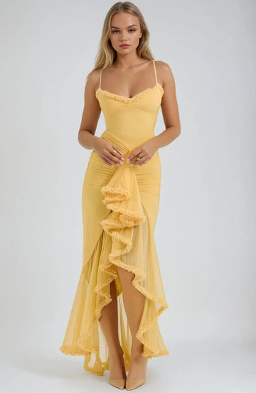 Lily™ | Yellow Mesh Dress