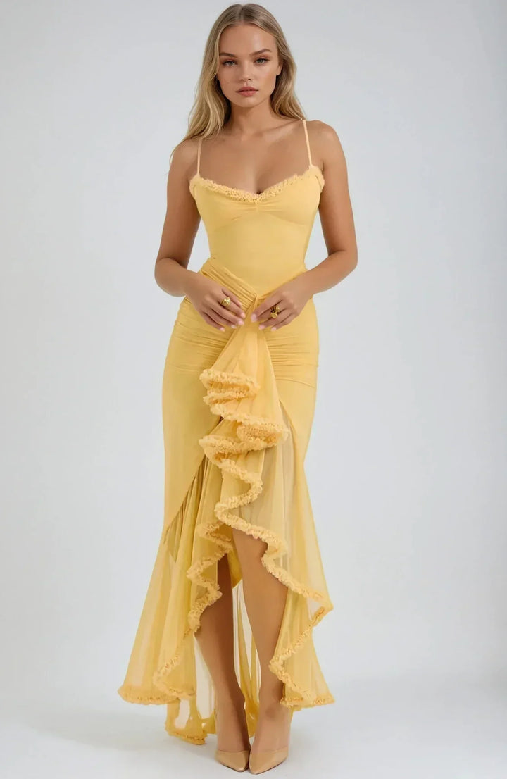 Lily™ | Yellow Mesh Dress