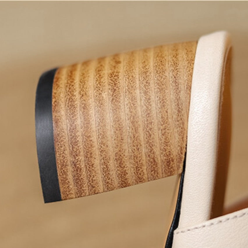 Paulette | Pointed Leather T-Strap Heels