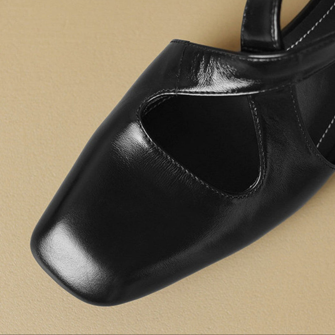 Ramona | Cross-Strap Leather d'Orsay Heels