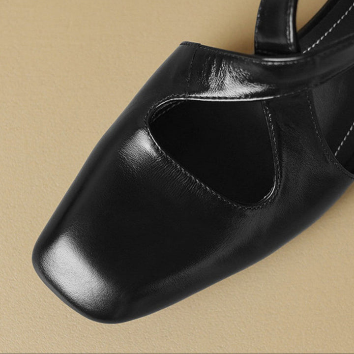 Ramona | Cross-Strap Leather d'Orsay Heels