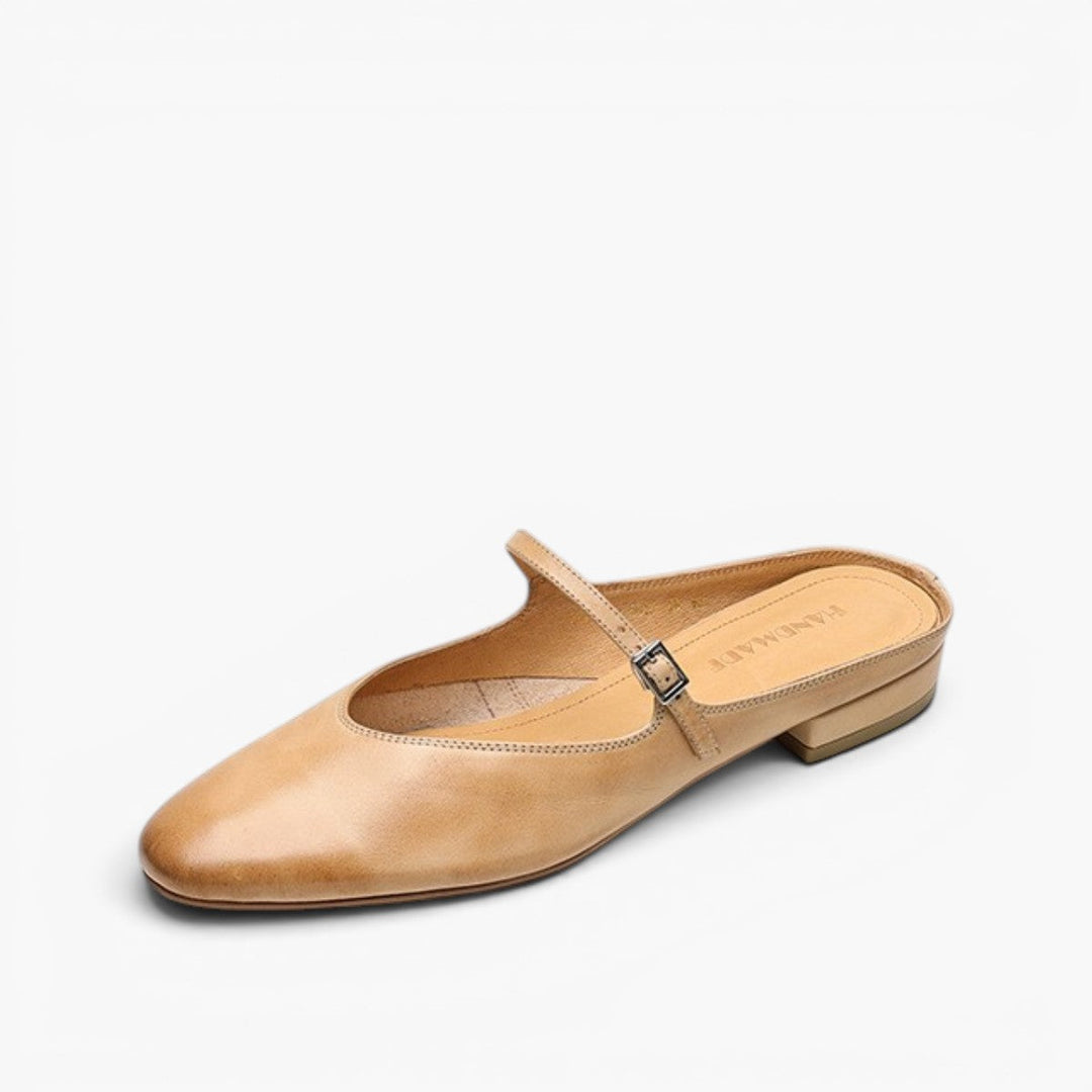 Leather insole of a Mary-Jane mule