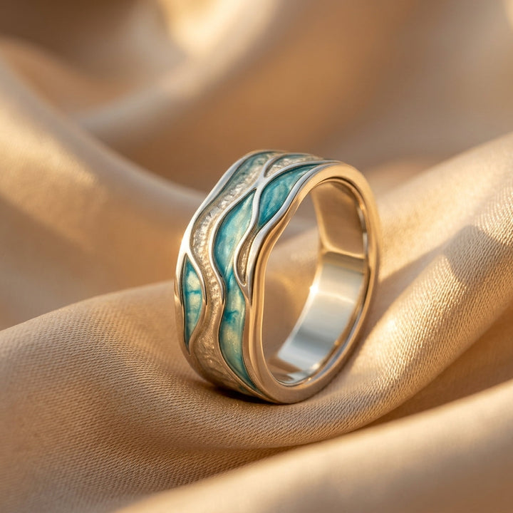 Ripple Ring in Turquoise Seasilver