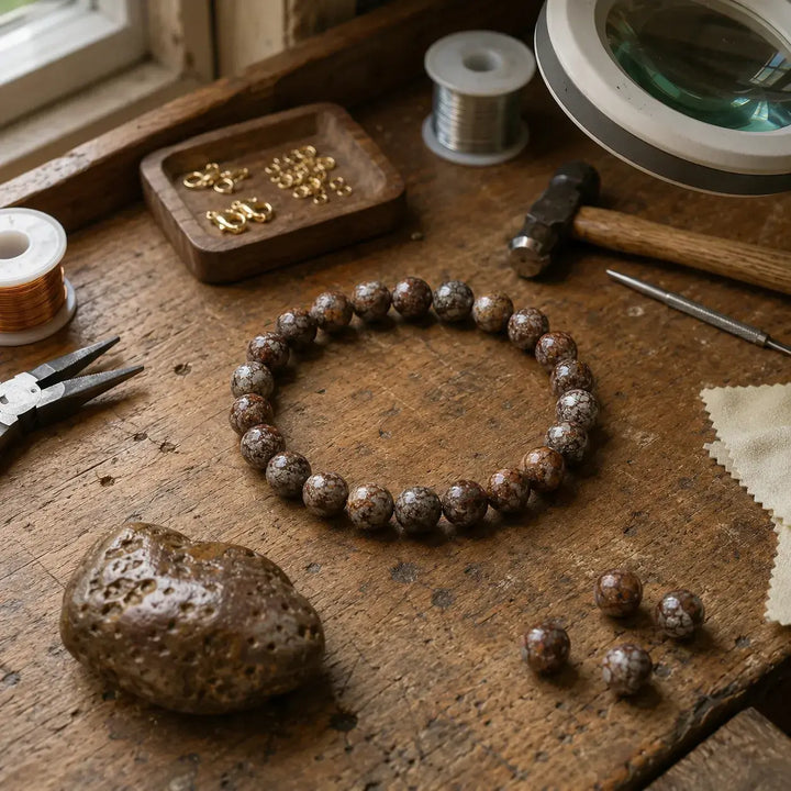 Snowflake obsidian healing bracelet gift-ready for a loved one