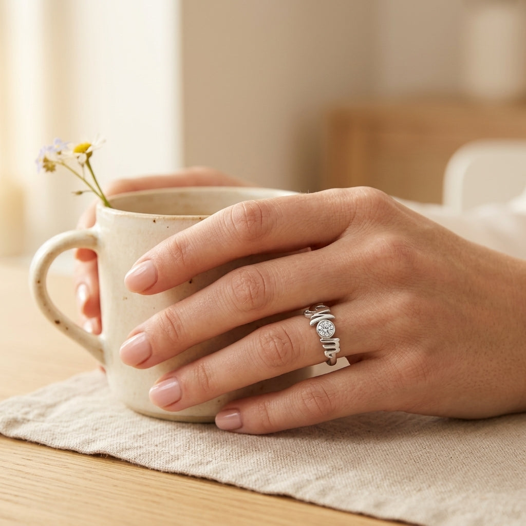 Heart-Shaped Crystal Ring
