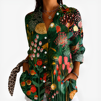 Emerald Garden Floral Blouse