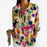 Colorful Floral Watercolor Blouse
