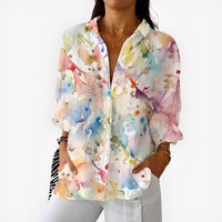 Soft Pastel Watercolor Blouse