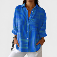 Contemporary Blue Striped Top
