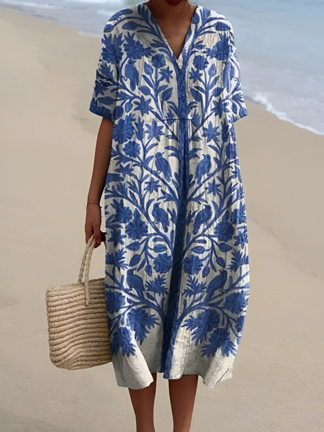 Élise™ - Vintage Floral Print Casual Flowy Dress