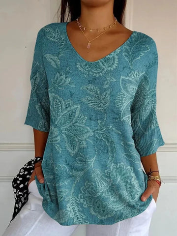 June™ - Women's Retro Art Print Blouse