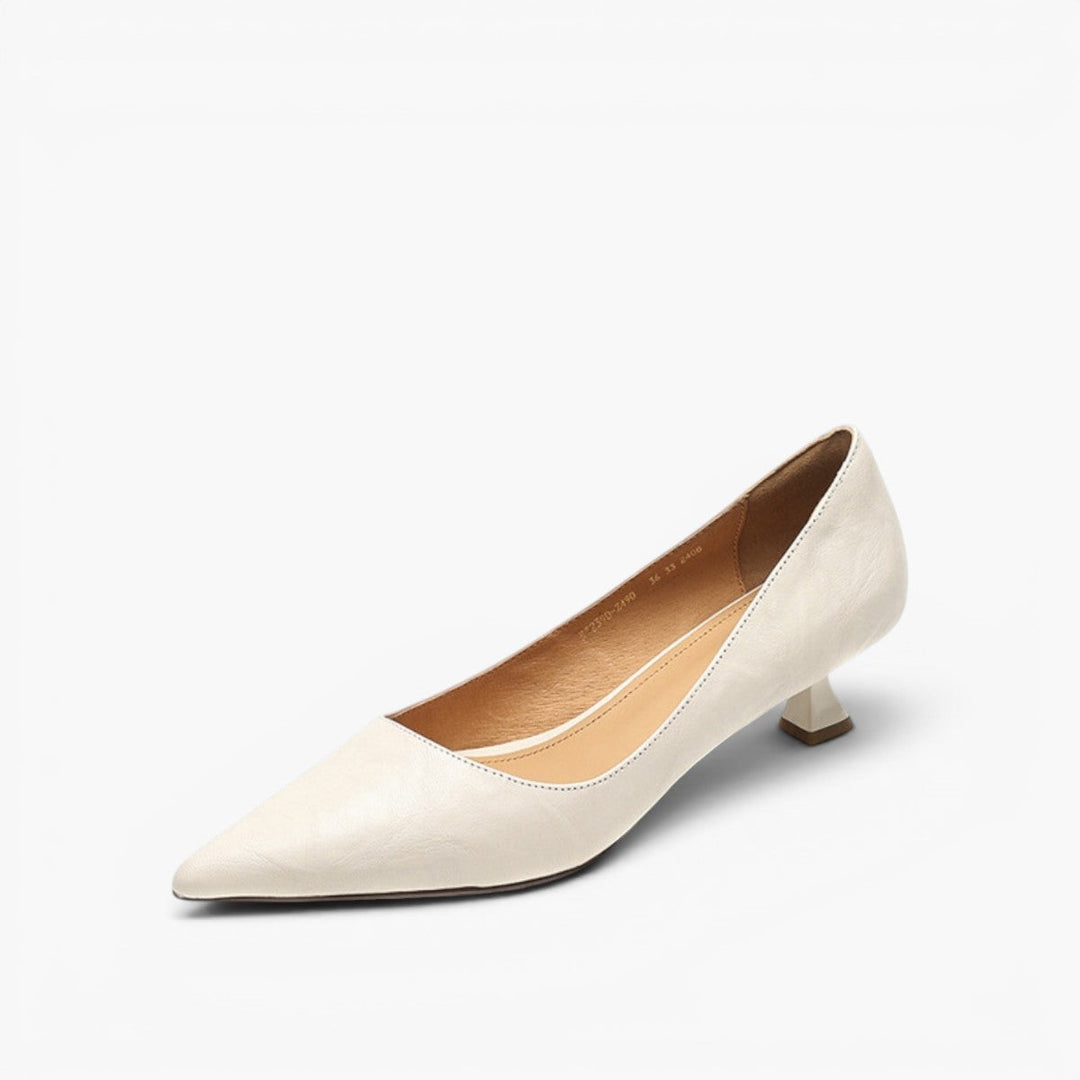 Marion | Pointed Leather Low Pumps