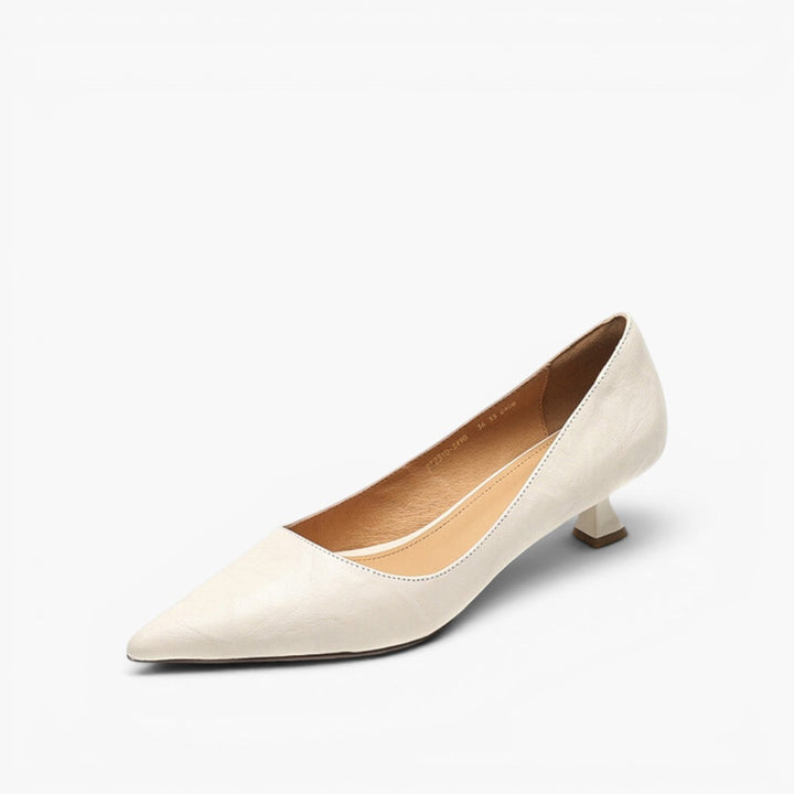 Marion | Pointed Leather Low Pumps