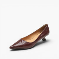 Marion | Pointed Leather Low Pumps
