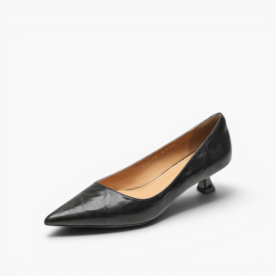 Marion | Pointed Leather Low Pumps