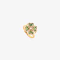 Latisha™ - Anello Rotante Clover in Oro con Smeraldo
