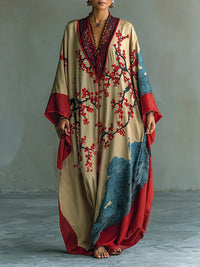 Valeska™ - Floral Batwing Sleeve Summer Maxi Dress
