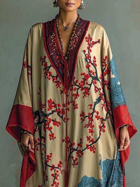 Valeska™ - Floral Batwing Sleeve Summer Maxi Dress